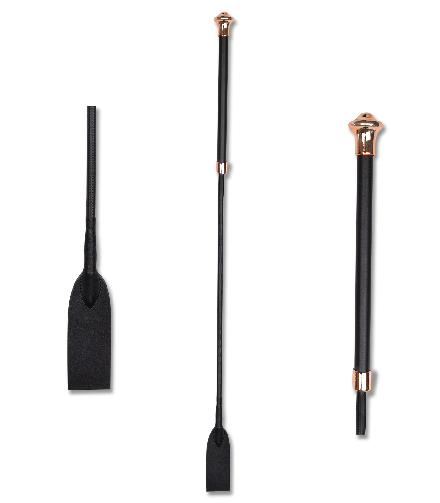 Ledergriff Spankgerte gold 75cm