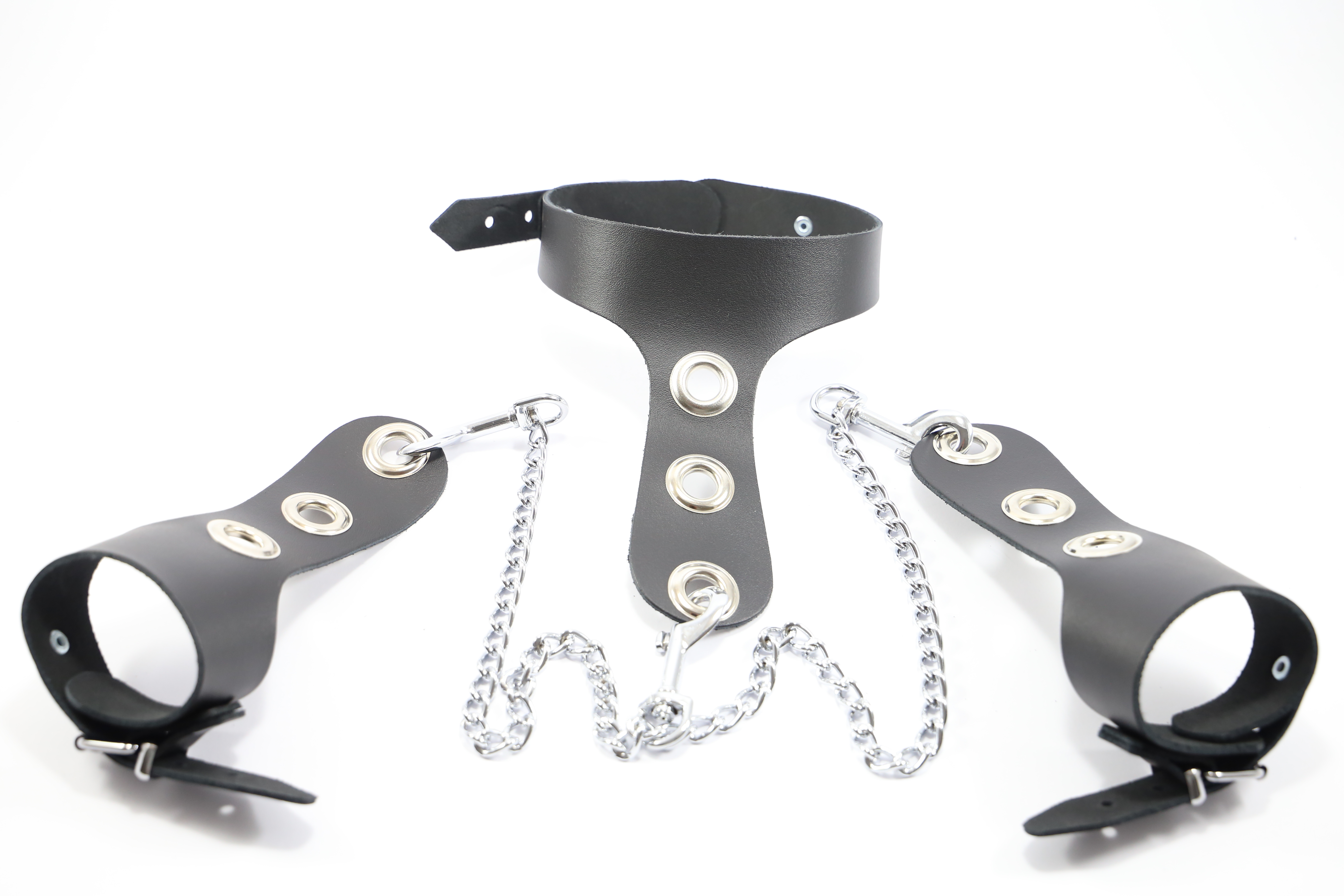 Hals Handfessel Set mit Kette