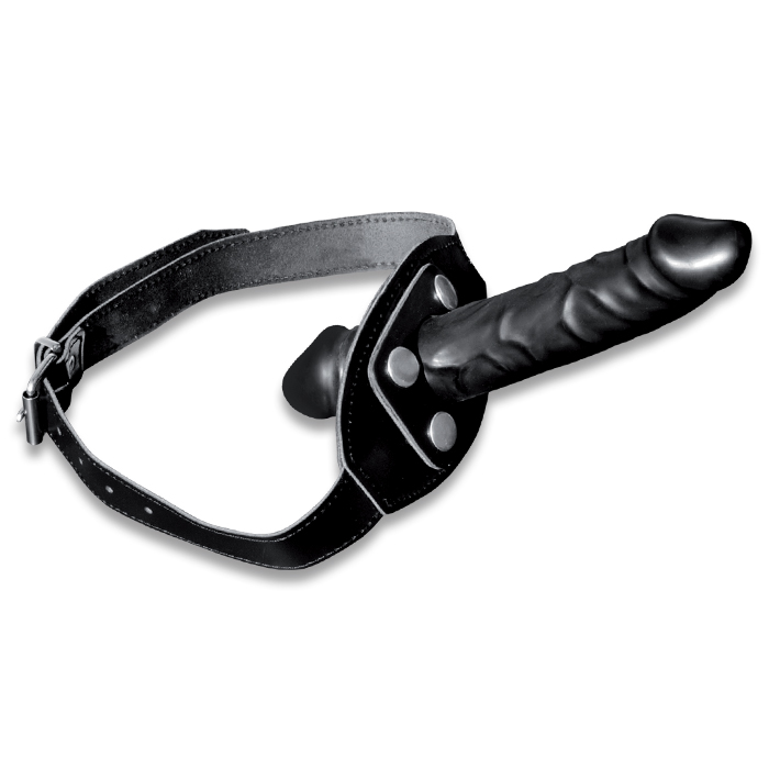 Ledermundknebel  mit Latexdildo(innen/außen)