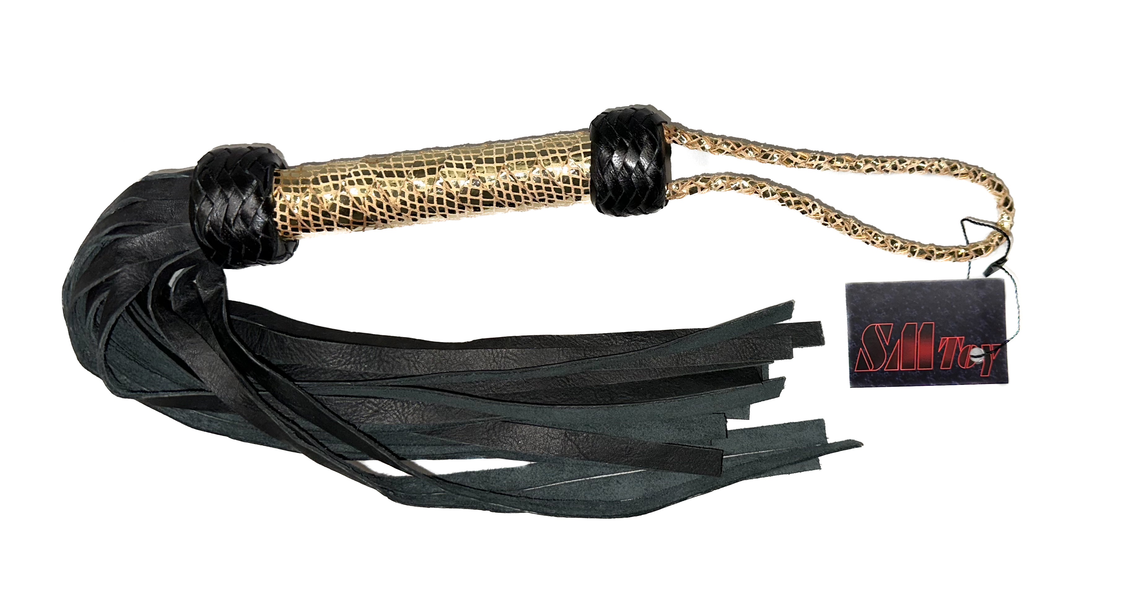 Kleiner weicher Flogger aus Rindsleder - Farbe gold!