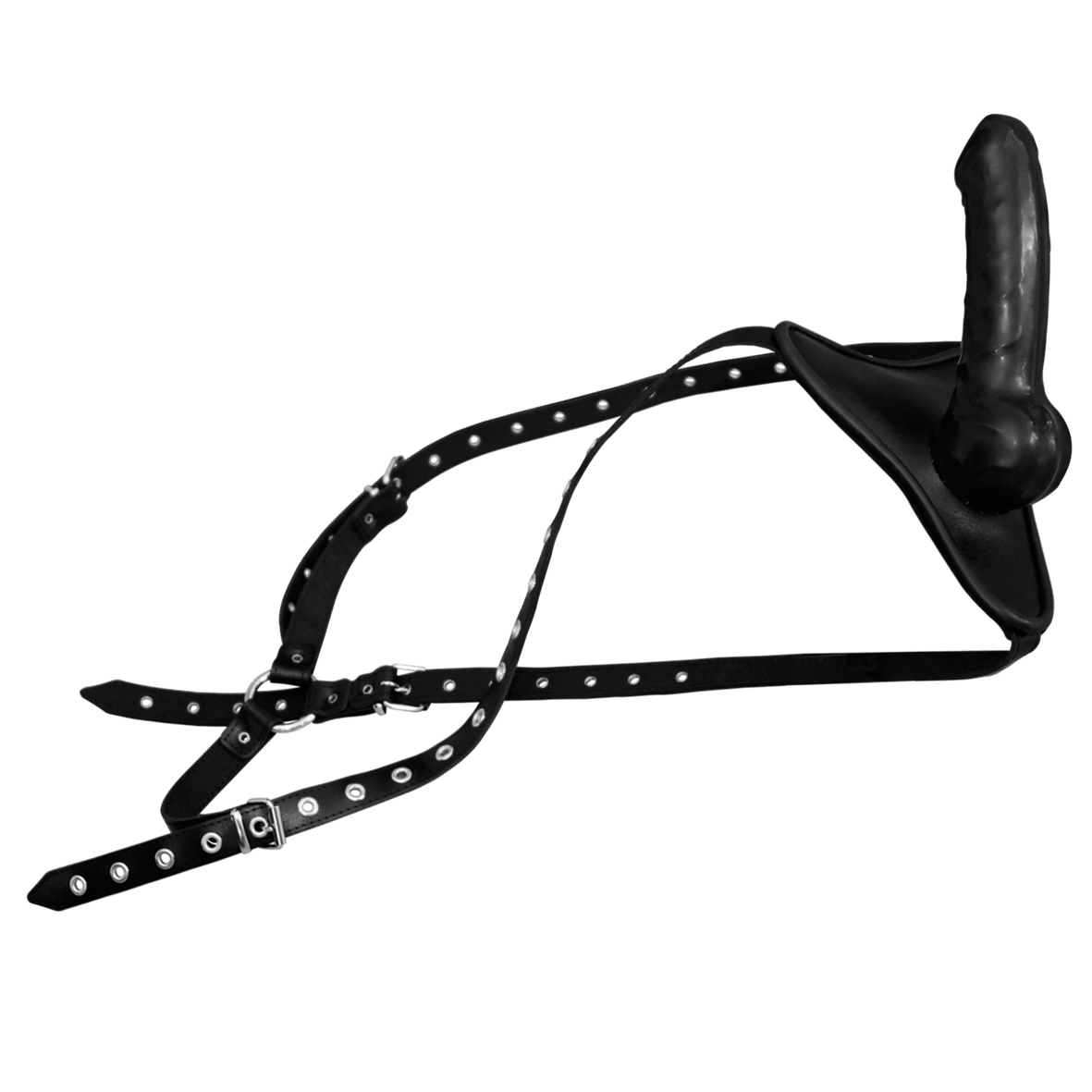 Strap On mit Latexdildo schwarz